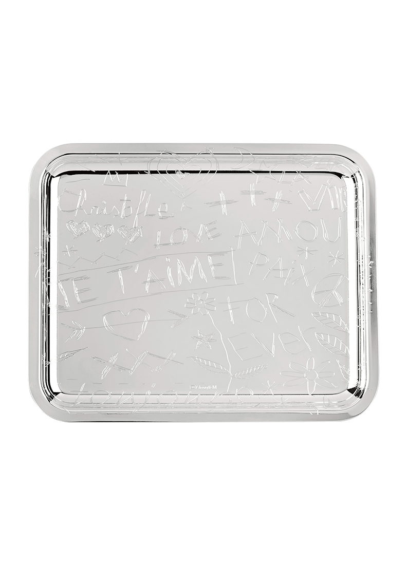 Bandeja 20x16 cm Graffitti Plateado