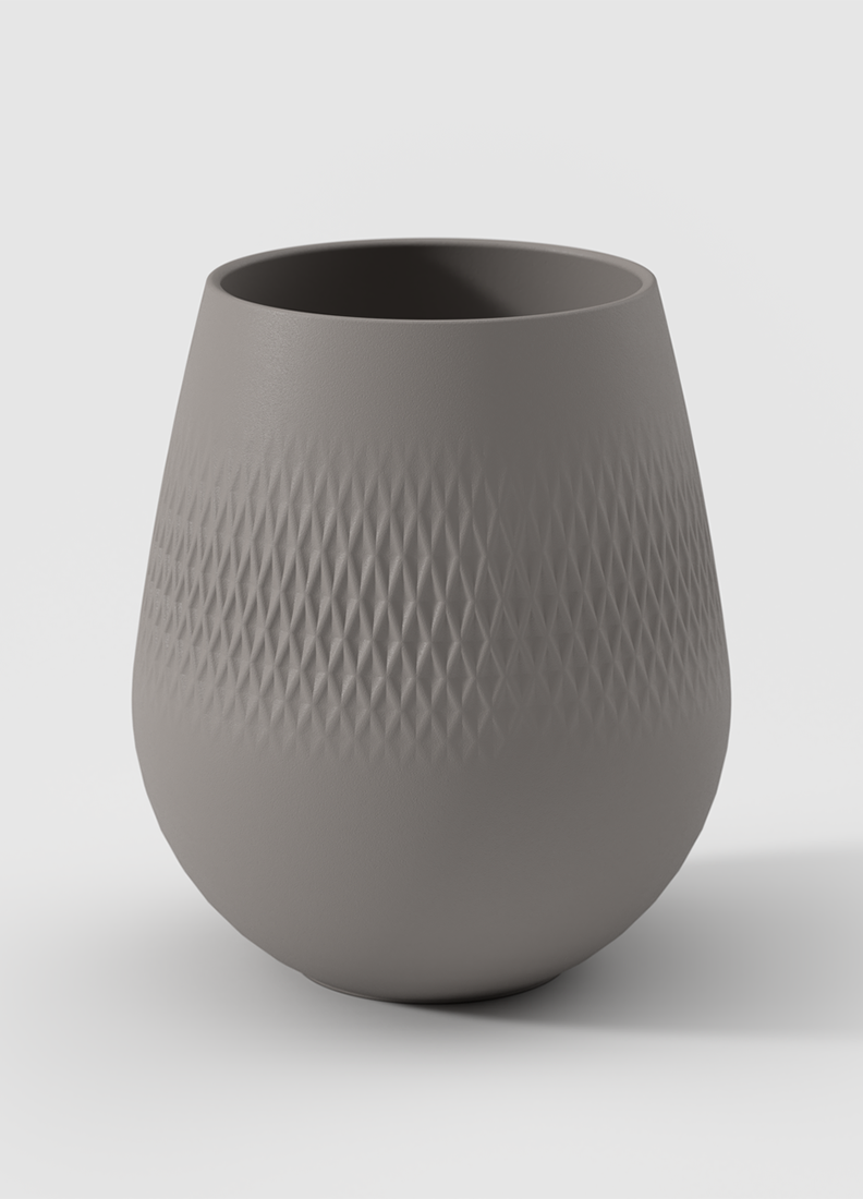 Manufacture Collier Taupe Vase Small Carre