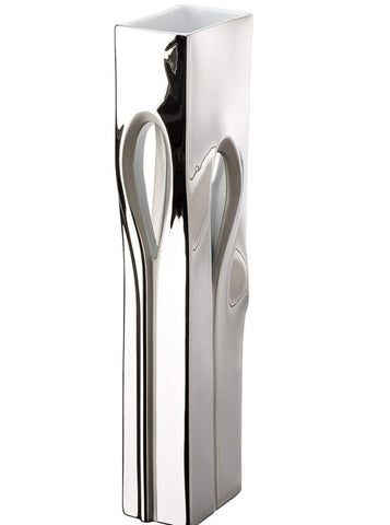 Jarrón lapón de platino de 45 cm.