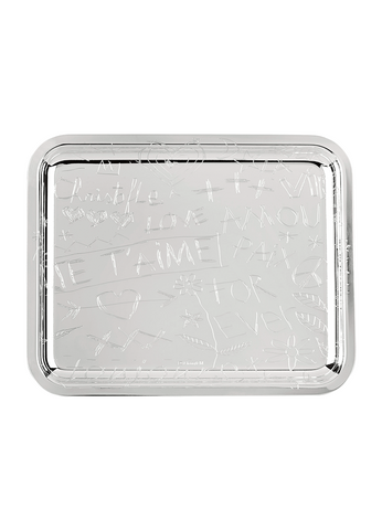 Bandeja 20x16 cm Graffitti Plateado