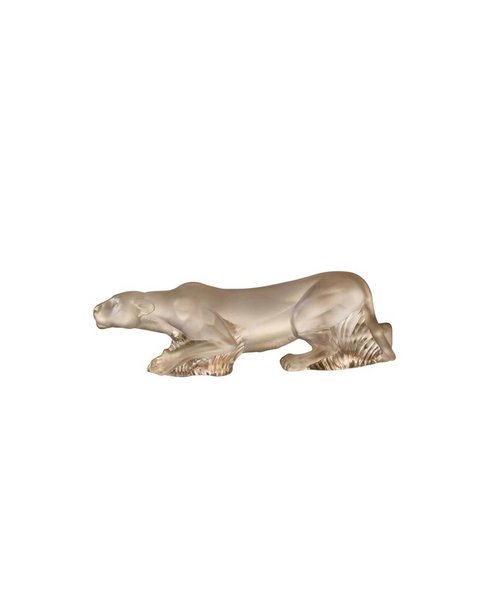 LION TIMBAVATI LIONESS  SCULPTURE GOLD LUSTER LIMITED EDITION