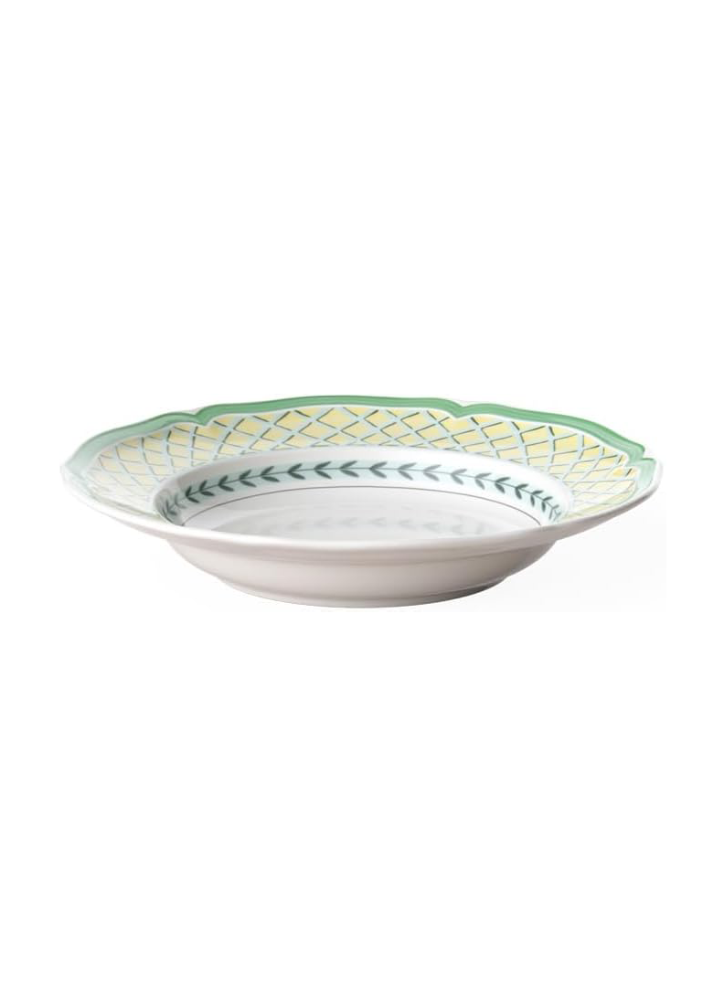 French Garden Orange Rim Soup 9"