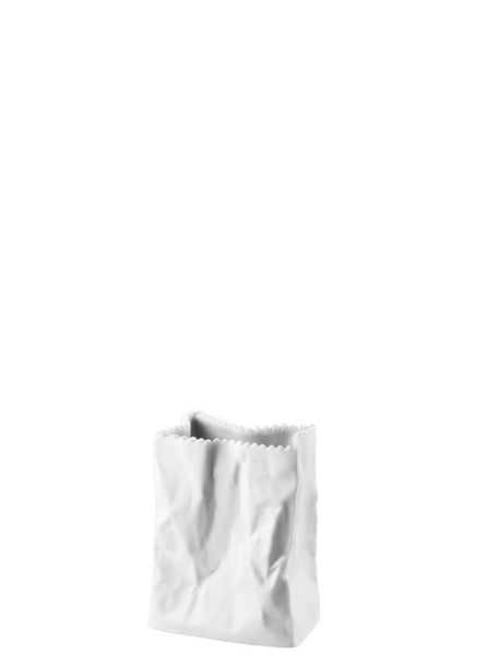 Do not litter White matt Bag Vase 10 cm
