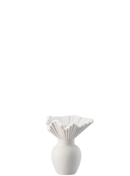 White Mini Falda Vase 10cm