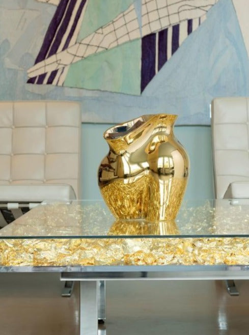 La Chute Gold Titanisiert Florero 26 cm